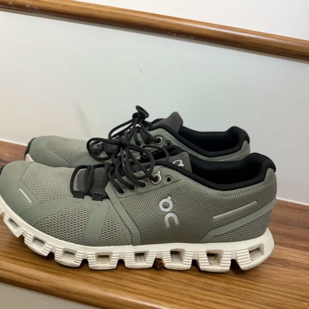 On Running Olive and Black Sneakers